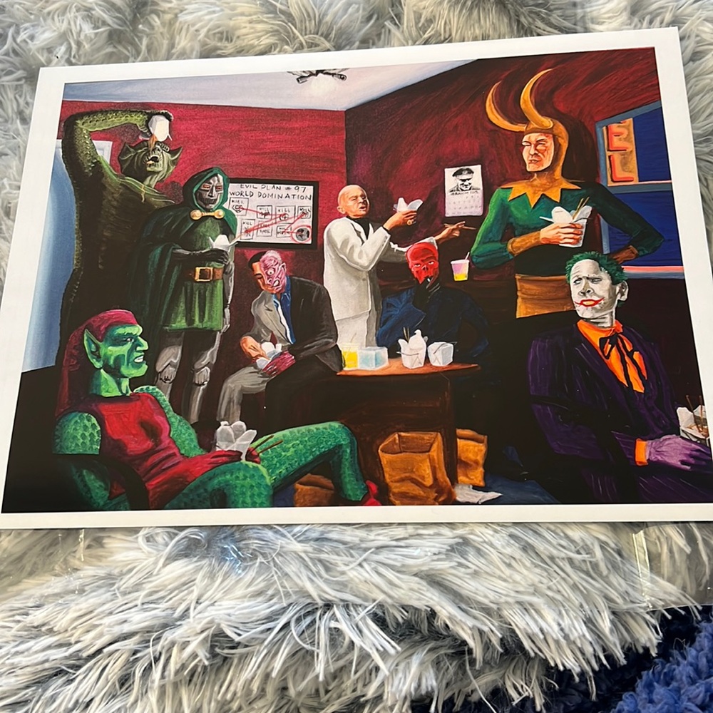 Villain comic print joker Loki Dr doom